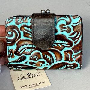 PATRICIA NASH Iberia Turquoise Tooled leather wallet